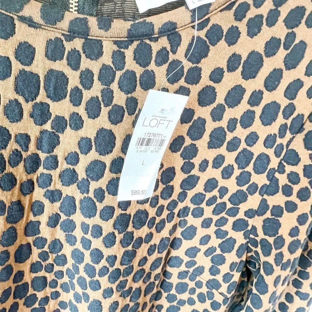 Loft Drop Waist Leopard Print Dress - NWT! Size Large - Picture 5 of 7